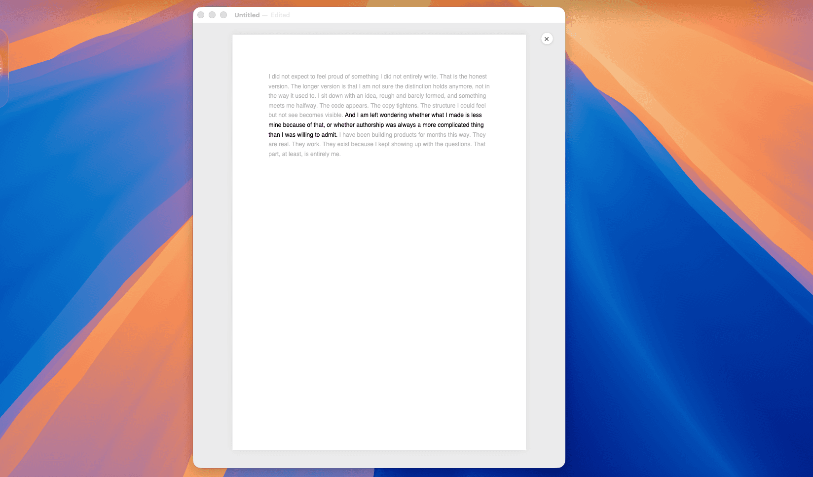 Verso Focus Mode with light background